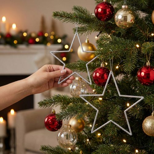 Stelle decorative argentate,