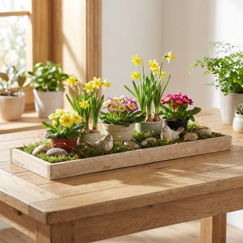 Vassoio decorativo vassoio oblungo in legno naturale 42×14×3 cm 3 pz | Floristik24.it