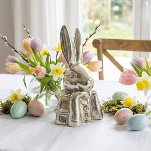 Coniglietto pasquale decorativo Busto coniglietto decorativo in ceramica dorata H23,5 cm | Floristik24.it