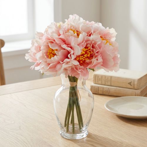 Peonia Peonia Fiore Artificiale Peonia Rosa Ø6cm 28cm 7 pz | Floristik24.it