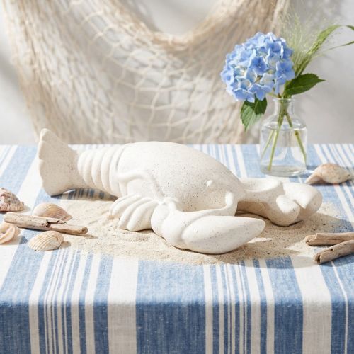 Decorazione marittima in ceramica figura aragosta bianca 26,5×13×5cm | Floristik24.it