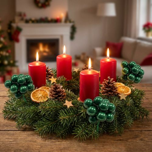 Mini palline di Natale su filo Ø25mm vetro verde 140p | Floristik24.it