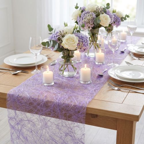 Prodotto Runner da tavolo Sizoweb in pile decorativo viola 30 cm 5 m