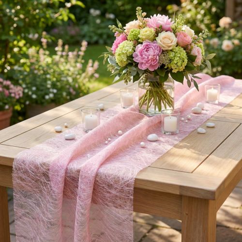 Runner da tavolo in pile decorativo Sizoweb rosa 30 cm 25 m | Floristik24.it