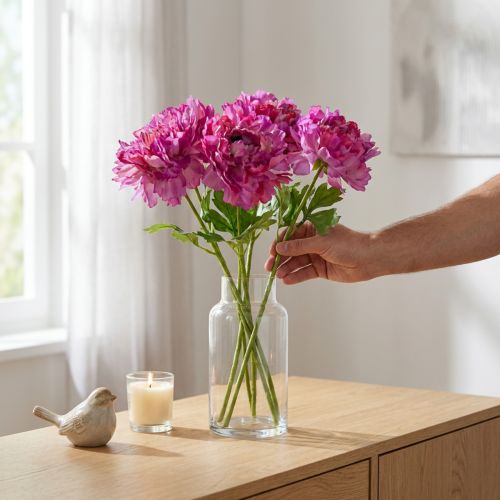 Prodotto Ranuncoli artificiali, repliche dettagliate per la decorazione di soggiorno e ufficio, 55 cm, 6 pezzi