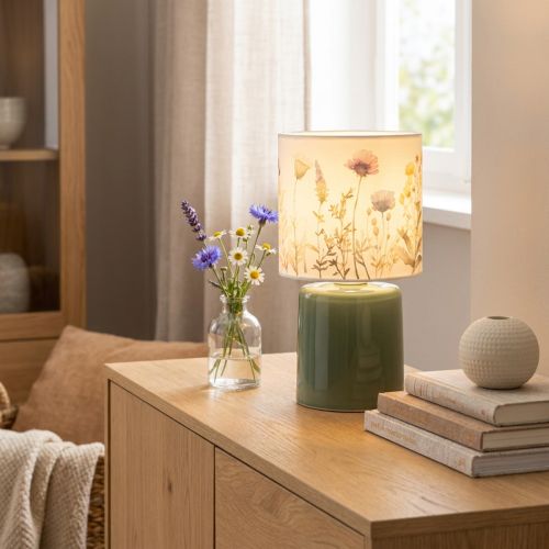 Lampada da tavolo a LED con motivo floreale per un'illuminazione elegante del soggiorno, 23 cm | Floristik24.it