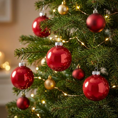 Palline di Natale rosse, decorazioni per l'albero in vetro, lucide, Ø6cm, 24 pezzi | Floristik24.it