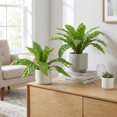 Prodotto Piante artificiali di felce nido in verde 5,5×22cm 2pz