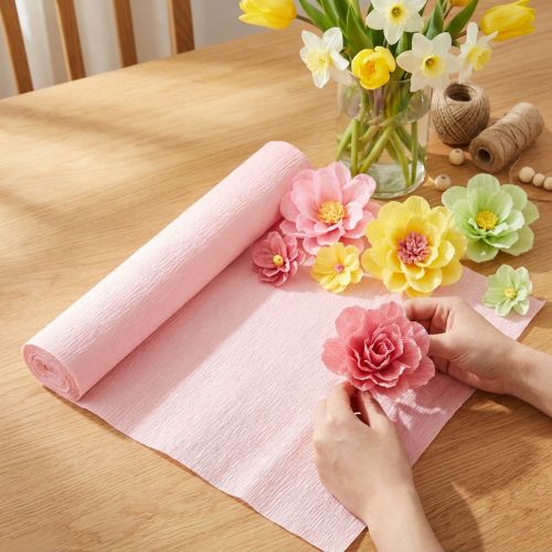 Carta crespa per fioristi, rosa, 50×250 cm, 5 pezzi | Floristik24.it