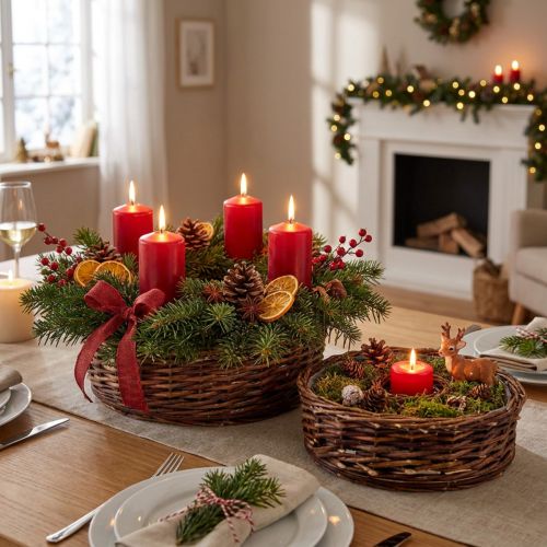 Set di 2 anelli di supporto per piante in salice, Ø32/25 cm, decorazione rustica e naturale. | Floristik24.it