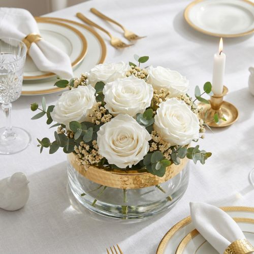 Rose Infinity Grandi Ø5,5-6cm Bianche 6 pz | Floristik24.it