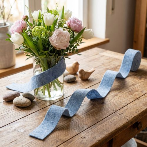 Nastro in feltro blu 7,5 cm 5 m | Floristik24.it