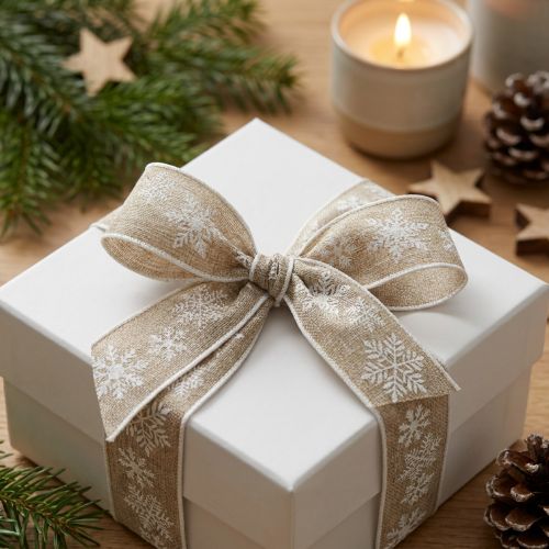 Prodotto Nastro decorativo Fiocco di neve natalizio grigio bianco L25mm L20m