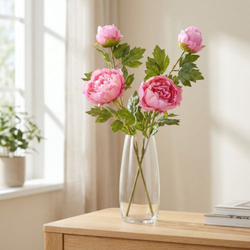 Prodotto Rose artificiali Peonie artificiali in rosa L80cm 2pz