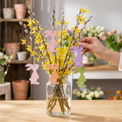 Decorazione coniglietto pasquale decorazione da appendere Decorazione pasquale pastello 8 cm 12 pezzi | Floristik24.it