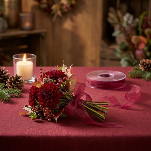 Prodotto Nastro di organza con cimosa Organza Bordeaux 15mm 50m