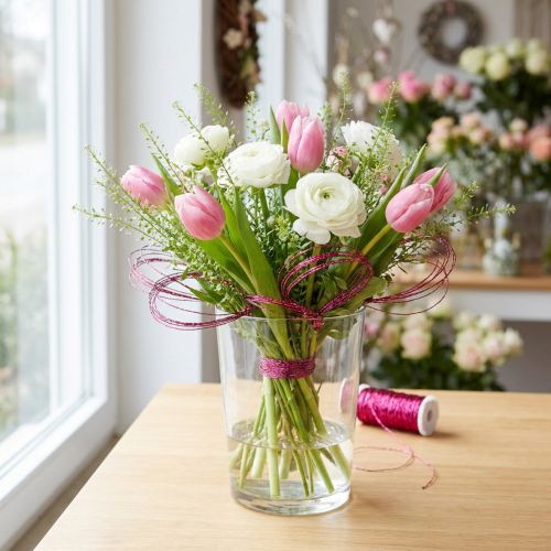 Filo effetto brodo Ø0,30mm 100g/140m Rosa – Filo per bricolage Filo decorativo per fiori e finestre | Floristik24.it