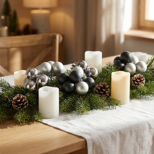 Mini palline di Natale argento, vetro antracite Ø40mm mix 32 pz | Floristik24.it