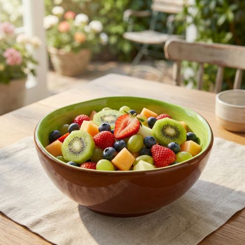 Prodotto Ciotola da portata in ceramica, design Kiwi. Ideale per eleganti tavoli da pranzo e buffet. 15 cm.