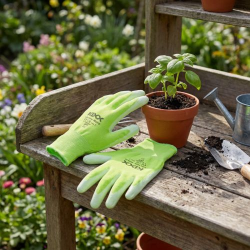 Kixx guanti da giardino in nylon taglia 8 verde chiaro, lime | Floristik24.it