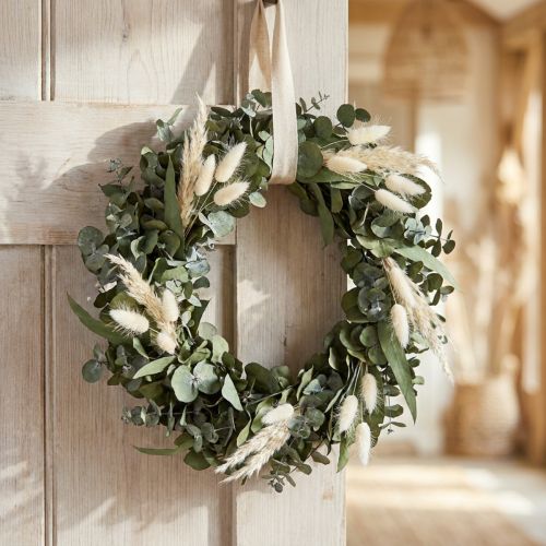 Corona di eucalipto naturale Ø35cm decorazione profumata stabilizzata | Floristik24.it