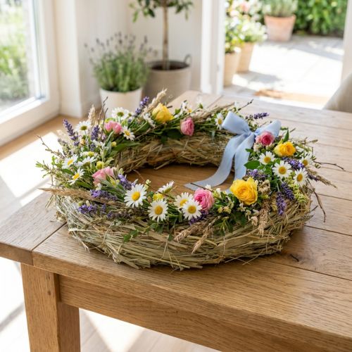Ghirlande di fieno decorazione naturale 21-22 cm set di 5 ghirlande fai da te | Floristik24.it