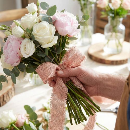Nastro per gioielli nastro decorativo nastro con frange oro rosa L40mm L15m | Floristik24.it