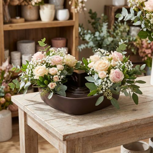 Cuore vegetale "Amora" marrone 35 x 35 cm, 1 pz | Floristik24.it
