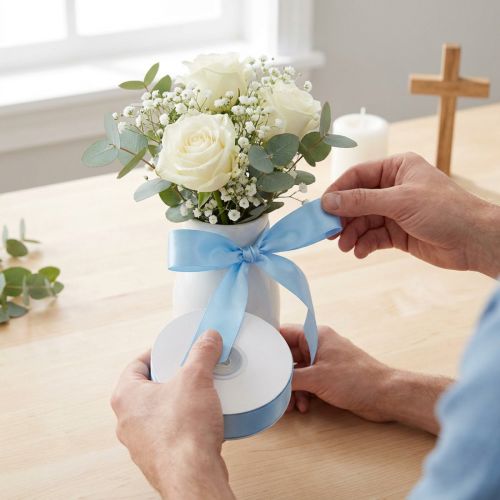Nastro regalo e decorativo 40 mm x 50 m azzurro | Floristik24.it