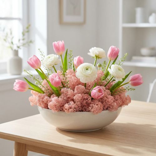 Muschio decorativo Muschio islandese rosa 400g | Floristik24.it