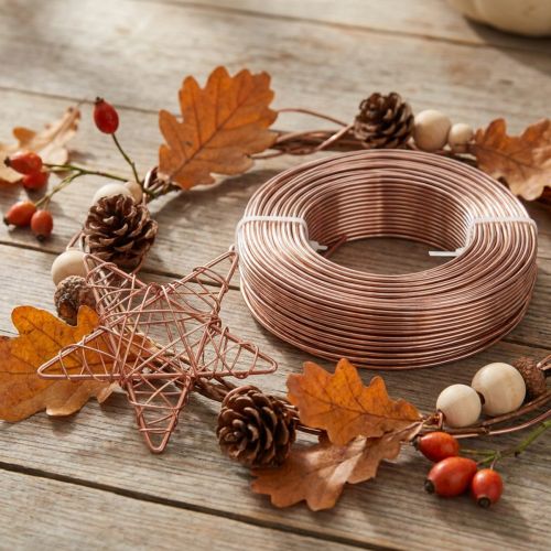 Prodotto Filo di alluminio Ø2mm filo di alluminio filo artigianale marrone chiaro 500g 60m