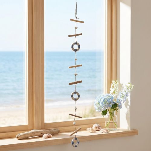 Decorazione per finestra salvagente marittimo decorazione in legno estate 90 cm | Floristik24.it