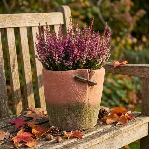 Fioriera in cemento fioriera vaso in terracotta Ø18cm H17cm | Floristik24.it