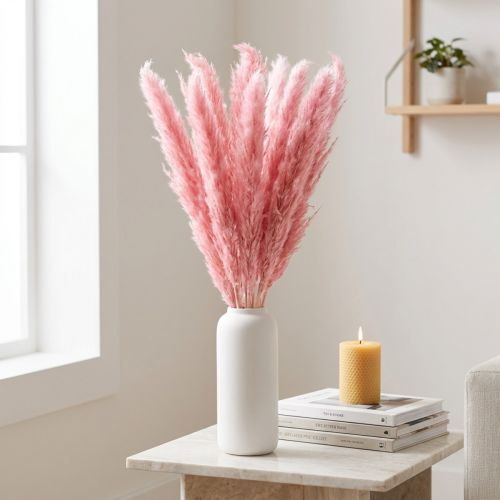 Prodotto Erba secca rosa decorativa Pampas 70 cm 10 pezzi