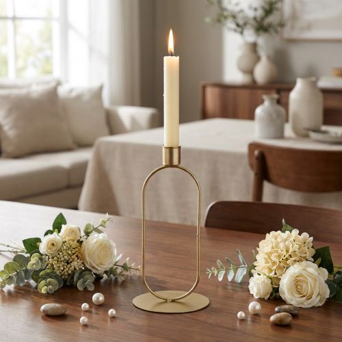 Candeliere Candeliere Ovale Oro Ø10cm H21cm | Floristik24.it