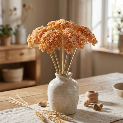 Achillea fiori artificiali artificiali arancione 50 cm 5 pezzi in mazzo | Floristik24.it
