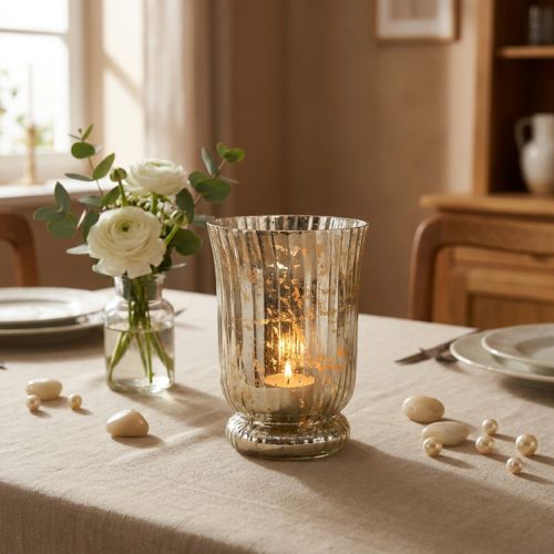 Lanterna in vetro portacandele tea light vetro Ø11cm H14.5cm | Floristik24.it