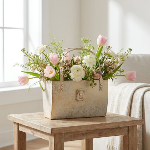 Prodotto Borsa in metallo, contenitore decorativo, rettangolare, 26 cm, oro