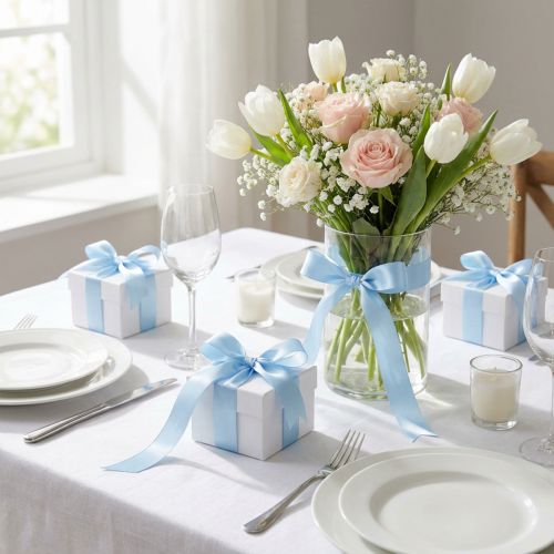 Nastro decorativo regalo nastro azzurro nastro blu cimosa 25mm 3m 10pz | Floristik24.it