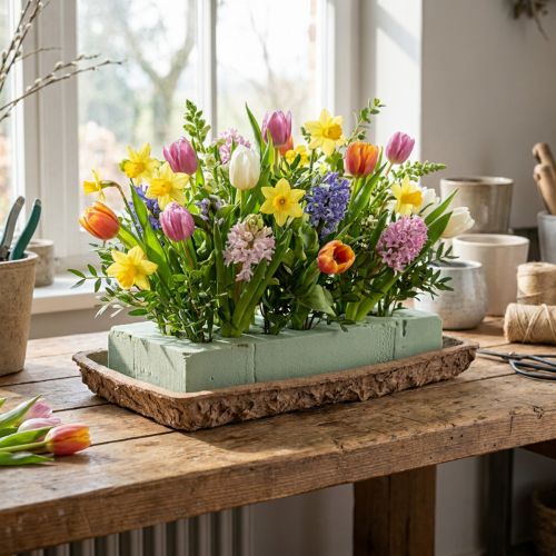 Base Oasis Biolit per mattoni in schiuma floreale 25×14×2cm, 11 pezzi - Accessori per fioristi per composizioni floreali sostenibili | Floristik24.it