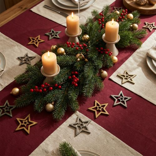 Stelline di Natale in legno 4 variazioni di verde Ø4cm 72 pz | Floristik24.it