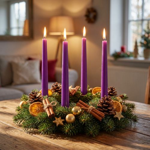 Candele coniche Candele Wenzel viola 250/23mm 12 pz | Floristik24.it