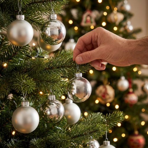 Palle di Natale palla di vetro argento opaco/lucido Ø4cm 60 pz | Floristik24.it