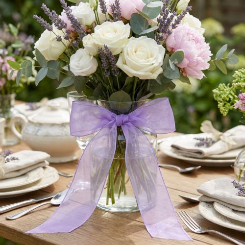 Nastro di chiffon nastro di organza nastro decorativo di organza viola 40mm 20m | Floristik24.it