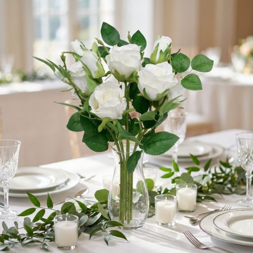 Mazzo di rose bianche L46cm | Floristik24.it