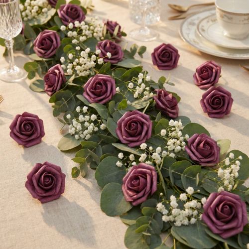 Rosa in schiuma Ø3,5 cm malva 48 pz | Floristik24.it