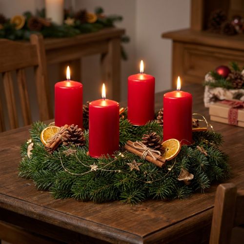 Candela a colonna 150/80 rosso antico 6pz | Floristik24.it