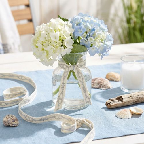 Nastro decorativo nastro di cotone marittimo corde color crema 15mm 20m | Floristik24.it