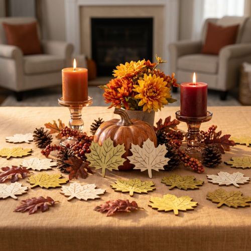 Foglie d'acero per spargere i colori autunnali assortiti 4 cm 72 pz | Floristik24.it
