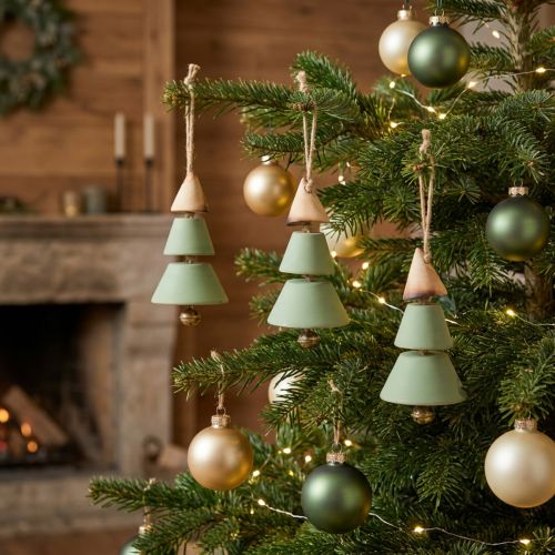 Decorazioni per l'albero di Natale, abete da appendere, verde natalizio/naturale H10cm L24cm 4 pezzi | Floristik24.it